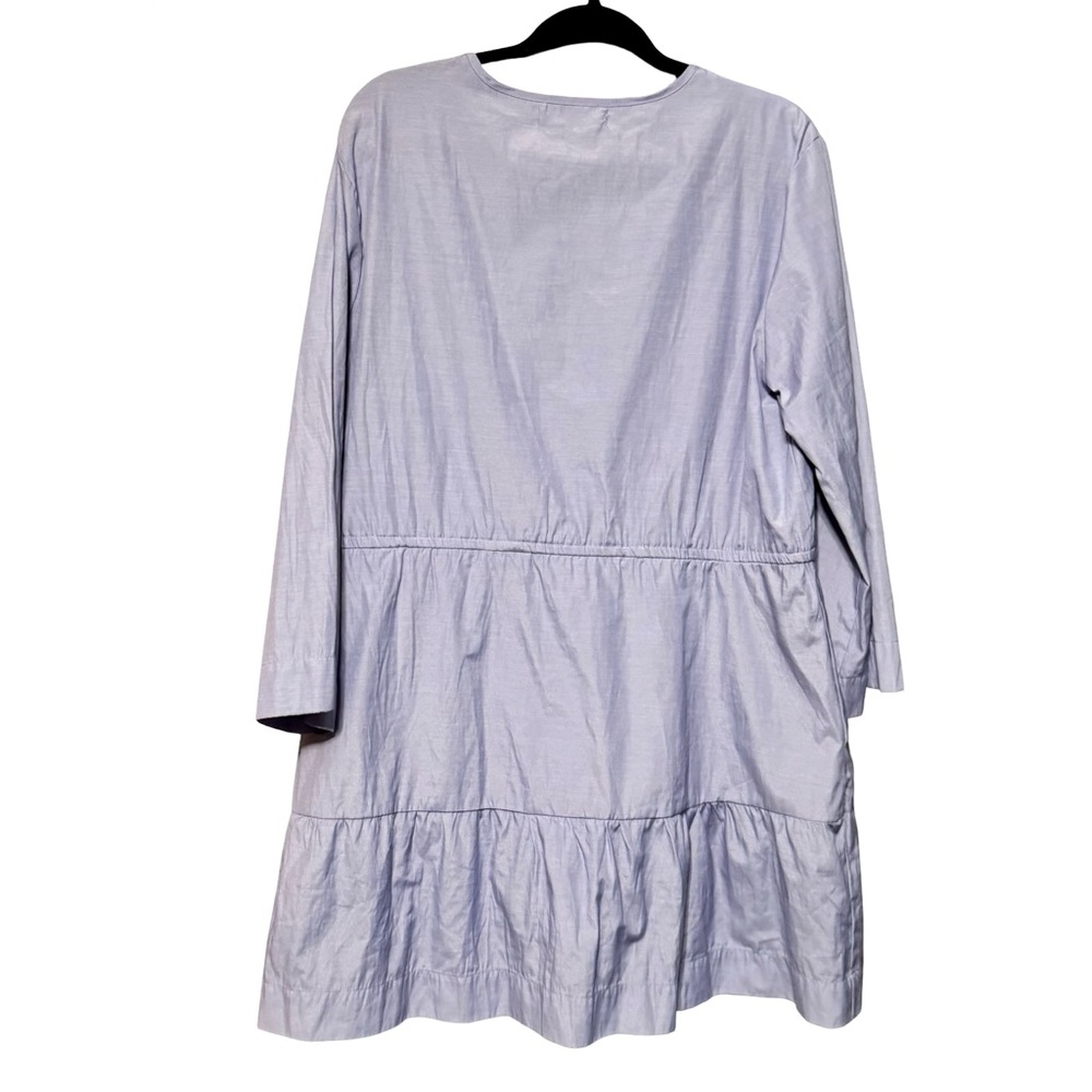 Pomander Place | Tuckernuck Lucy Light Blue Tiered Cotton 3/4 Sleeve Dress XL - Picture 9 of 13